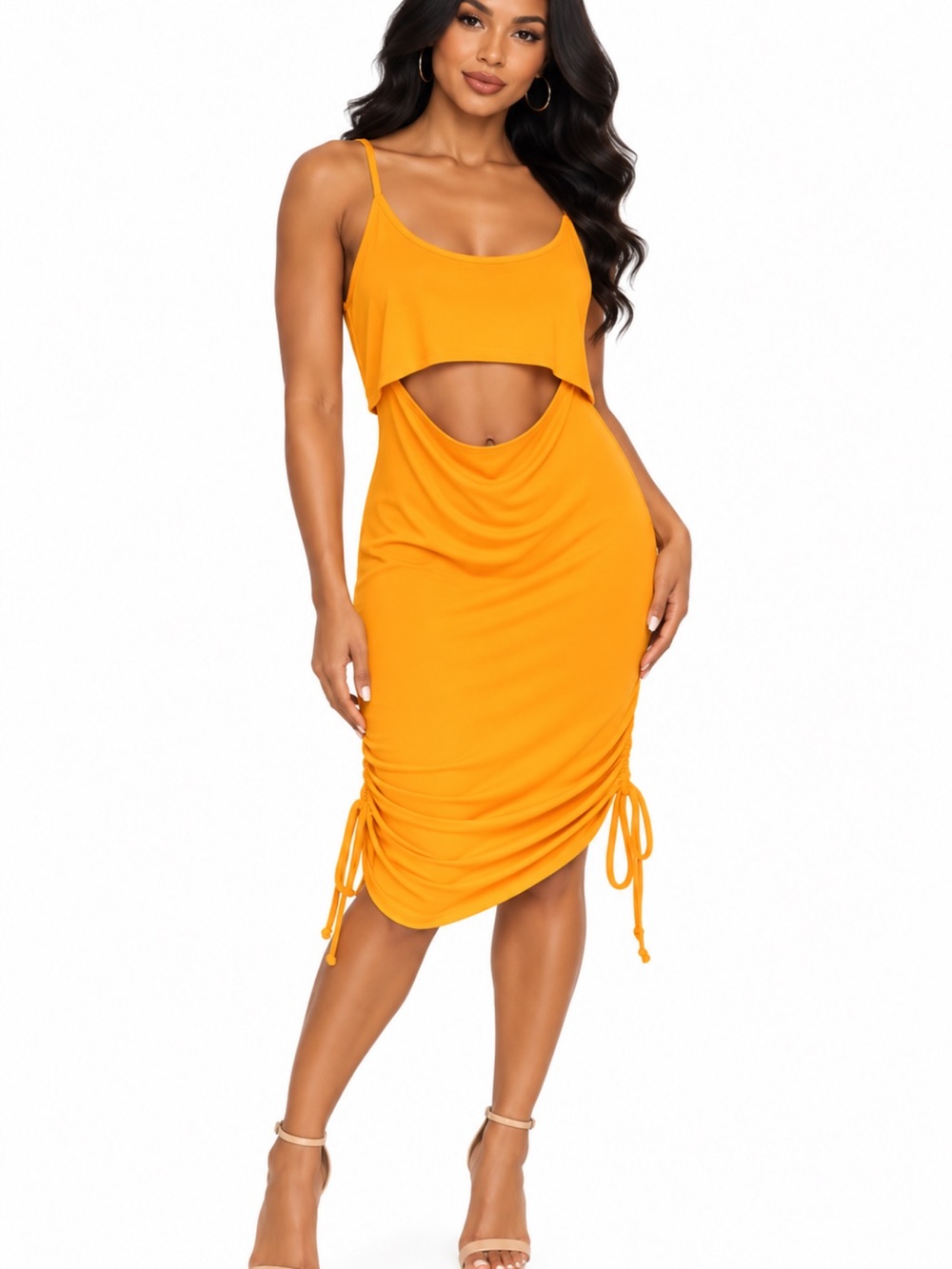 BCBGeneration Mango Cutout Midi Dress